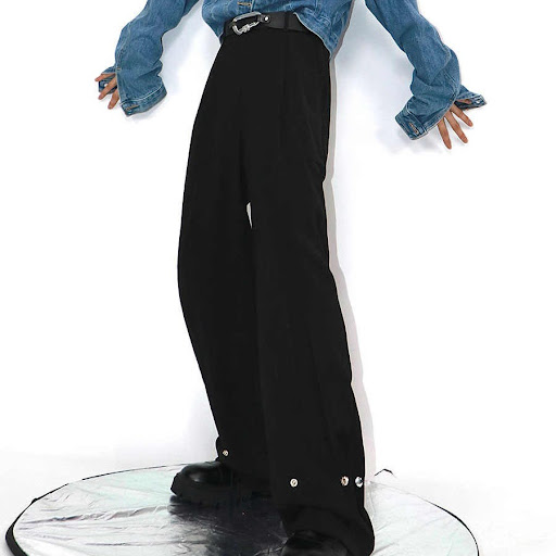 Title 4, Niche Metal Button Design Suit Pants