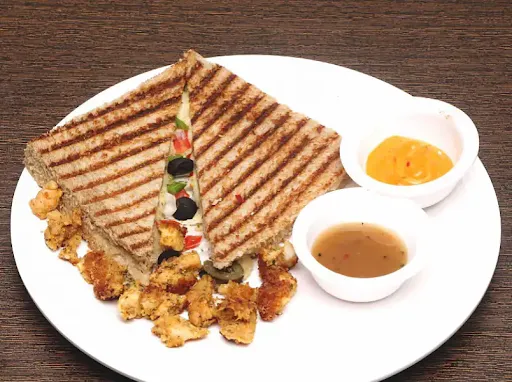 Chicken Pizza Grilled Brown Bread Sandwich