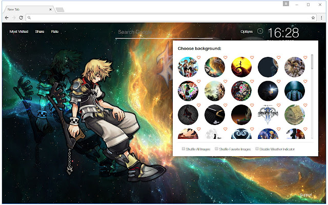 Kingdom Hearts Custom New Tab - freeaddon.com