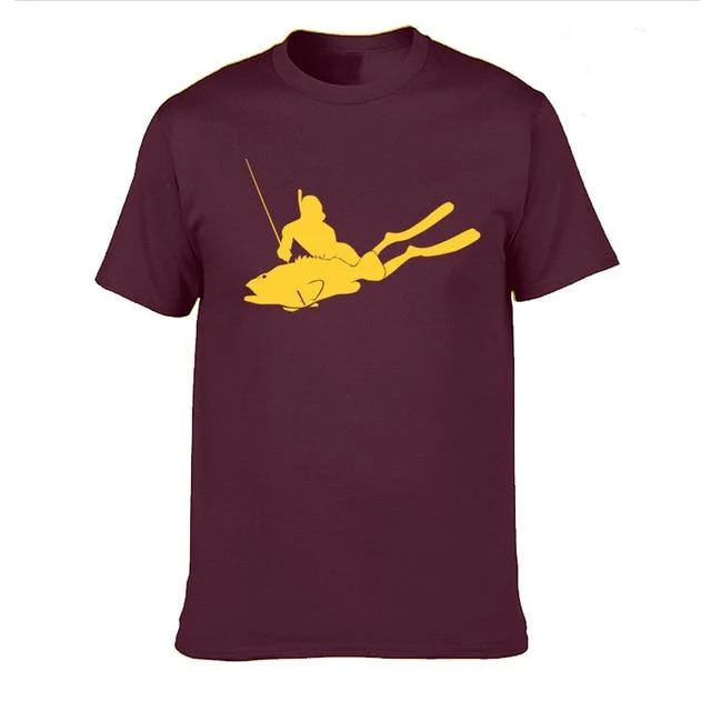 Diving fish print T-shirt