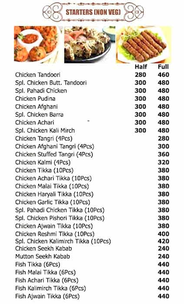 Manjeet Chicken Corner Restaurant menu 