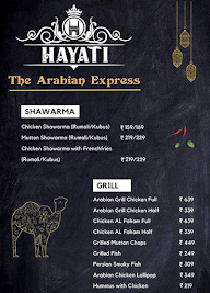Hayati - The Arabian Xpress menu 1