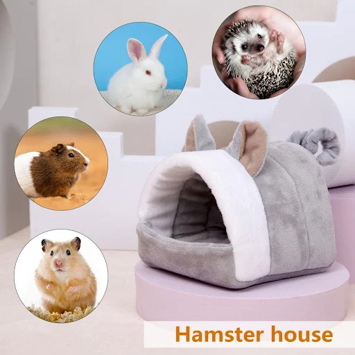 Guinea Pig House Warm Cozy Hamster Nest Versatile Plush Sponge for Small Pets in Winter Rabbit Hedgehog Squirrel Safe