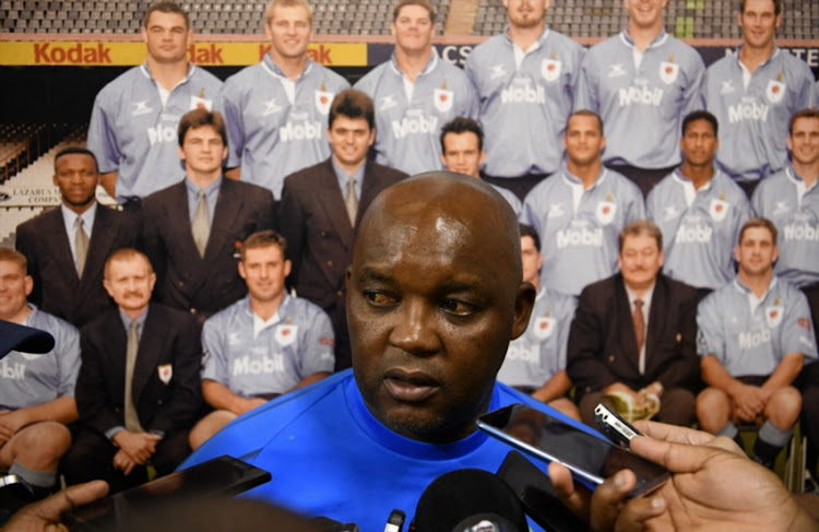 Mamelodi Sundowns head coach Pitso Mosimane during the CAF Champions League match between Mamelodi Sundowns and Leones Vegetarianos at Loftus Stadium on December 05, 2018 in Pretoria, South Africa.