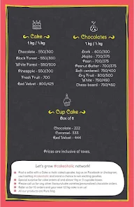 Cake-o-holic menu 2