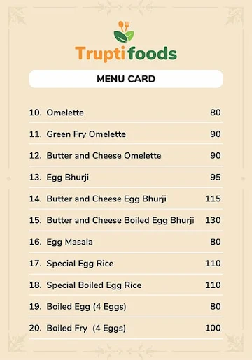 Trupti Foods menu 