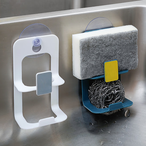 Title 2, Suction Cup Plastic Double Drain Storage Rack K...