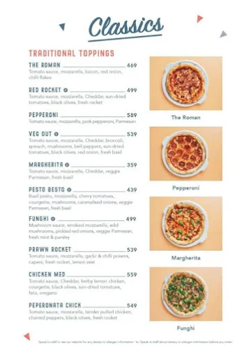 Jamie's Pizzeria By Jamie Oliver menu 