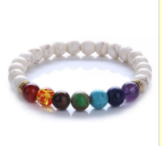 Kleurrijke blauw turquoise armband chakra chakra energie yoga kralen armbanden