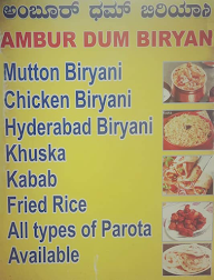 Ambur Dum Biryani menu 1