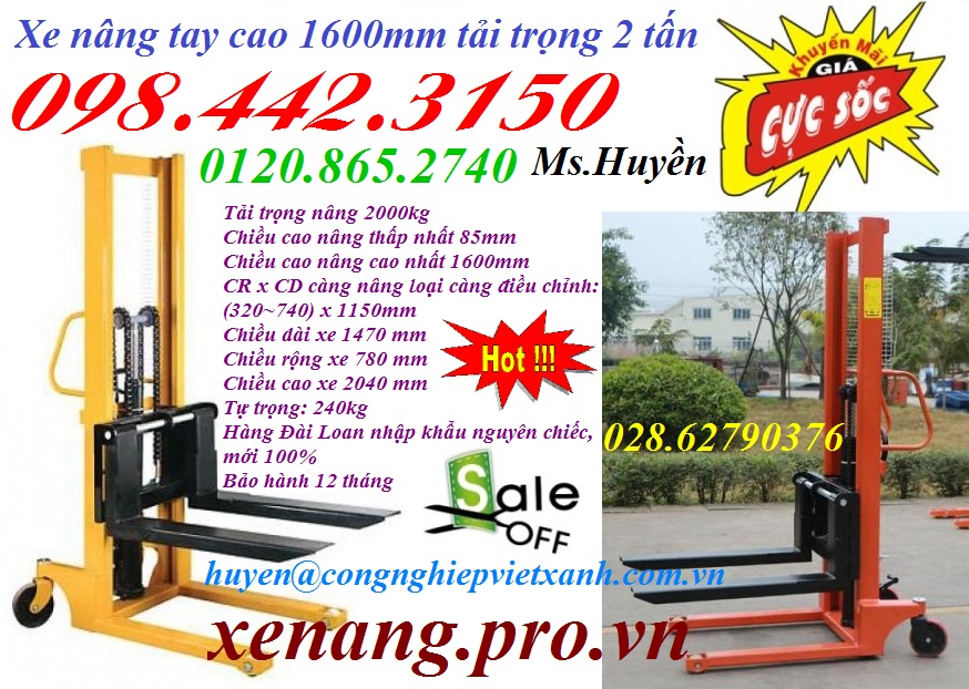 Xe nâng tay cao 2 tấn