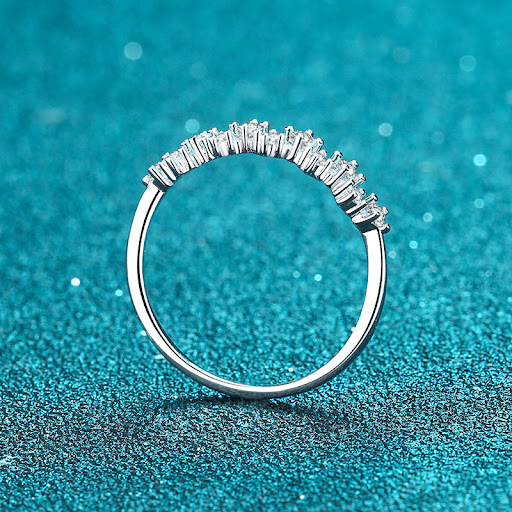 Title 5, Electroplated Ring Female Wave Type Mosan. Eleg...