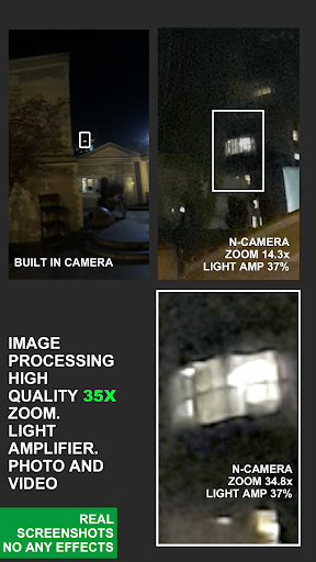 Night Mode Camera (Light amplifier) and Zoom