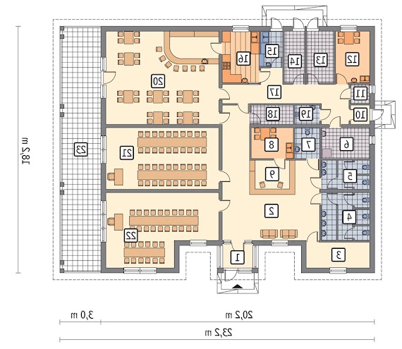 Restauracja - UC31 - Rzut parteru