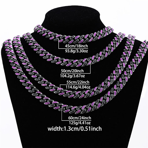 Title 3, Hip Hop Mens Strip Full Diamond Line Cuban Lin...