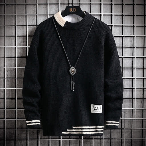 Title 3, Mens Sweater Fashion Autumn Winter Round Neck ...