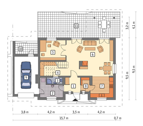 Reprezentacyjny - bliźniak - BD88 - Rzut parteru