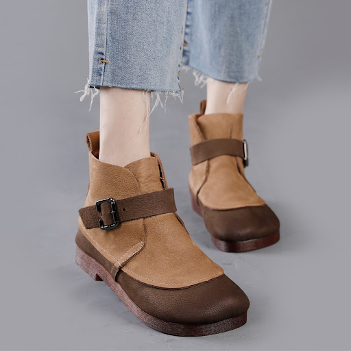Title 10, Genuine Leather Women Boots Ethnic Style with B...