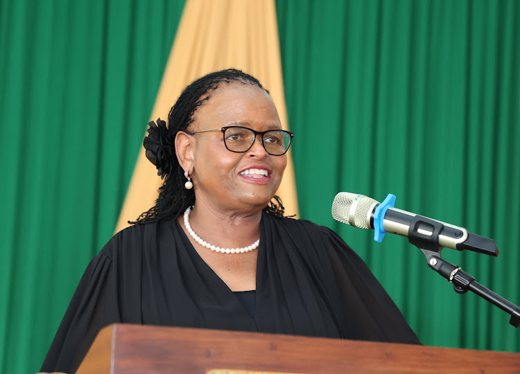 Chief Justice Martha Koome at the Magistrates and Kadhis convention on February 1,2023.
