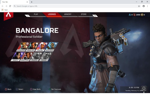 Apex Legends Bangalore New Tab Theme