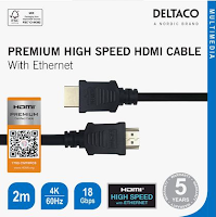 Kabel DELTACO HDMI M/M 4K 2m sort (Org.nr.00100006)