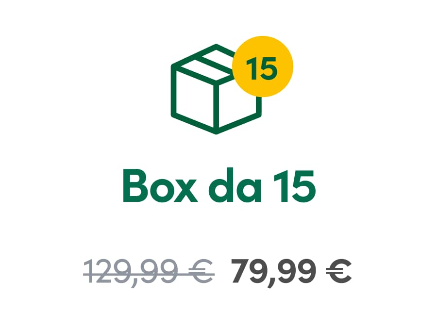 Box da 15 - 129,99€, 79,99 scontata