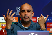 Manchester City manager Pep Guardiola during the Champions League press conference at Etihad Campus in Manchester on April 10 2023.