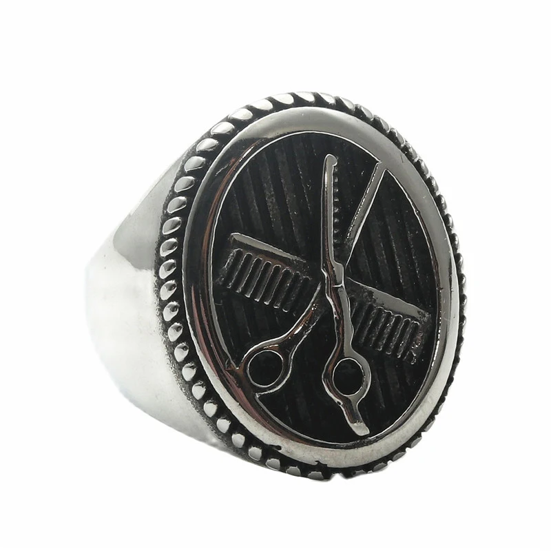 Bague ciseaux en acier titane européen et américain, rétro tendance homme punk. Un bijou audacieux, durable et parfait pour affirmer son style.