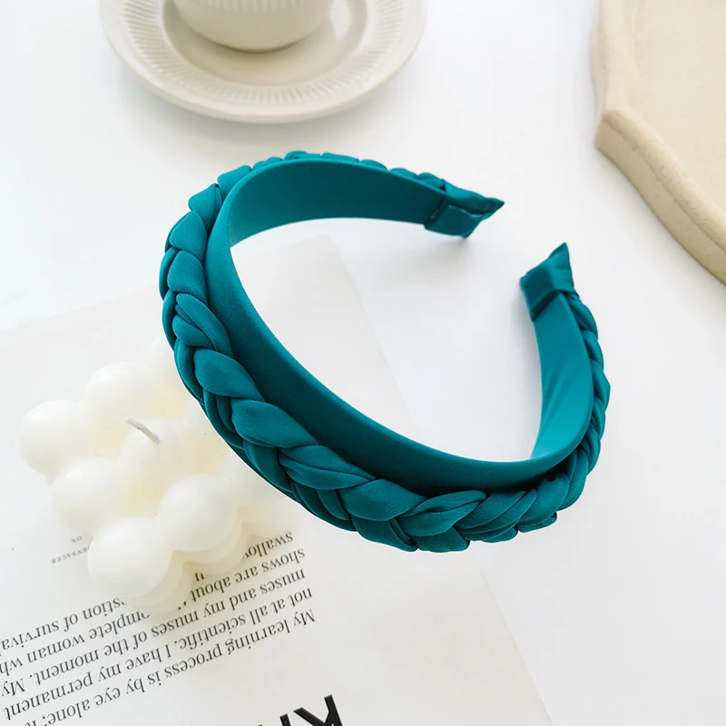 Solid Color Fabric Braided Braid Hair Accessories Headband