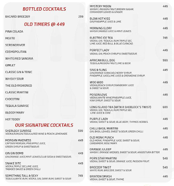 Sherlock's - Lounge & Kitchen menu 