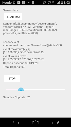 Accelerometer Sensor Data