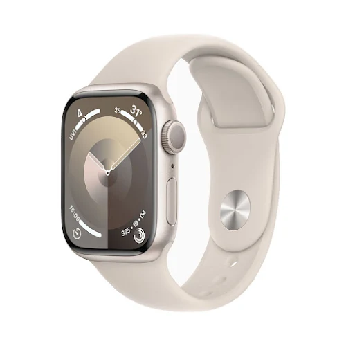 Apple Watch Series 9 GPS 41mm Starlight (Vỏ Nhôm Dây Silicone - M/L) (MR8U3SA/A)