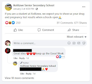 Xolilizwe Senior Secondary School communicates with pupils and parents through its Facebook page. 