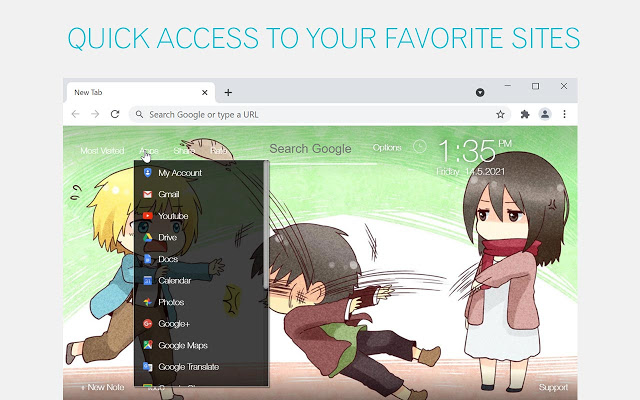 Attack On Titan Chibi Custom NewTab