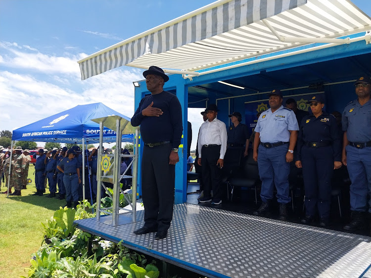 Police Minister Bheki Cele calling on police to intensify their visibility this festive season, during his speech at the Gauteng launch of the festive season policing campaign.