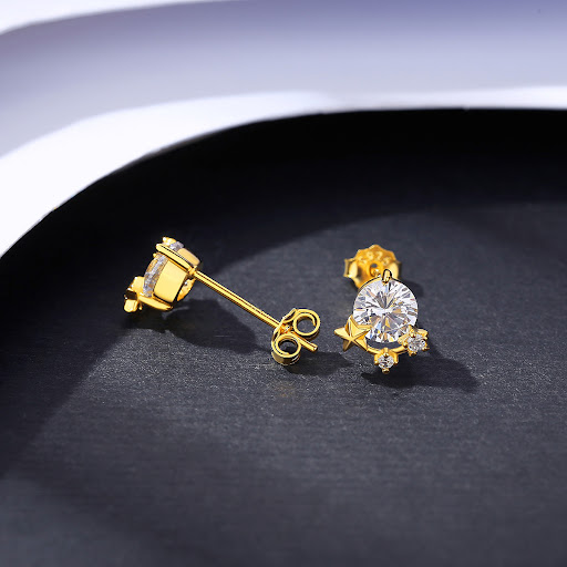 Title 4, Simple 925 Silver Inlaid Crystal Zircon Stud Ea...