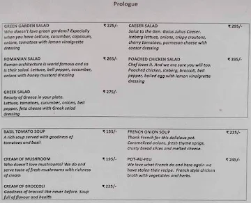 Merak Bistro menu 