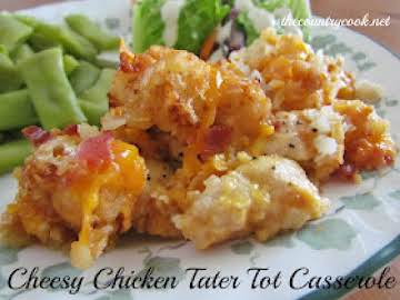 Cheesy Chicken Tater Tot Casserole {Slow Cooker}