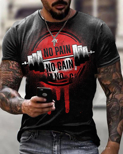 Title 5, Mens Summer New Short-sleeved Printed T-shirt,...
