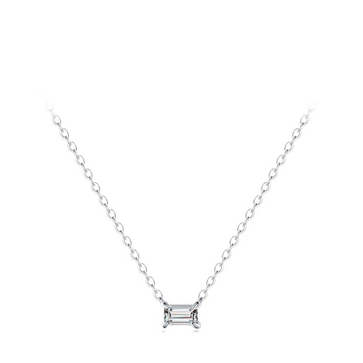 Title 2, Fashion Rectangular Zircon Necklace for Women. ...
