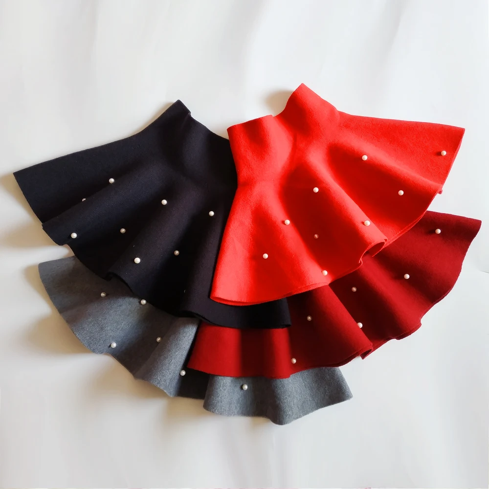 Title 13, Jupe parapluie perlée tricotée taille haute pou...