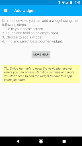 Data counter widget