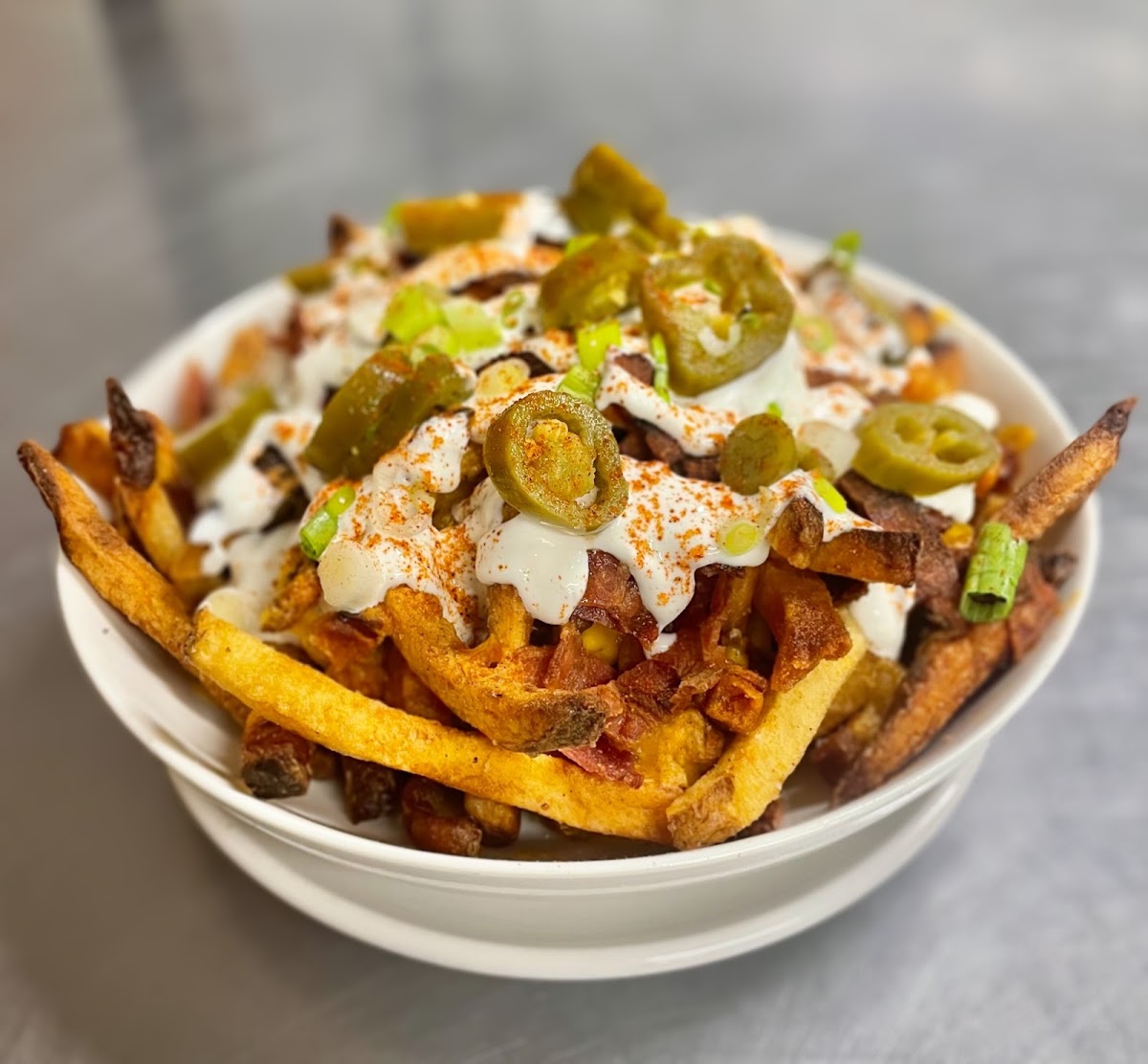 Happy hour "loaded" fries