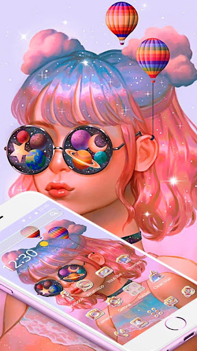 Galaxy Glitter Planet Girl Theme