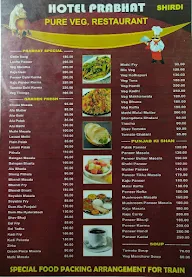 Hotel Prabhat menu 1