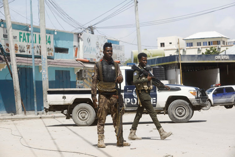 Military police stand guard near Hayat Hotel, the scene of a militant attack, in Mogadishu, Somalia, August 21 2022. Picture: FEISAL OMAR/REUTERS