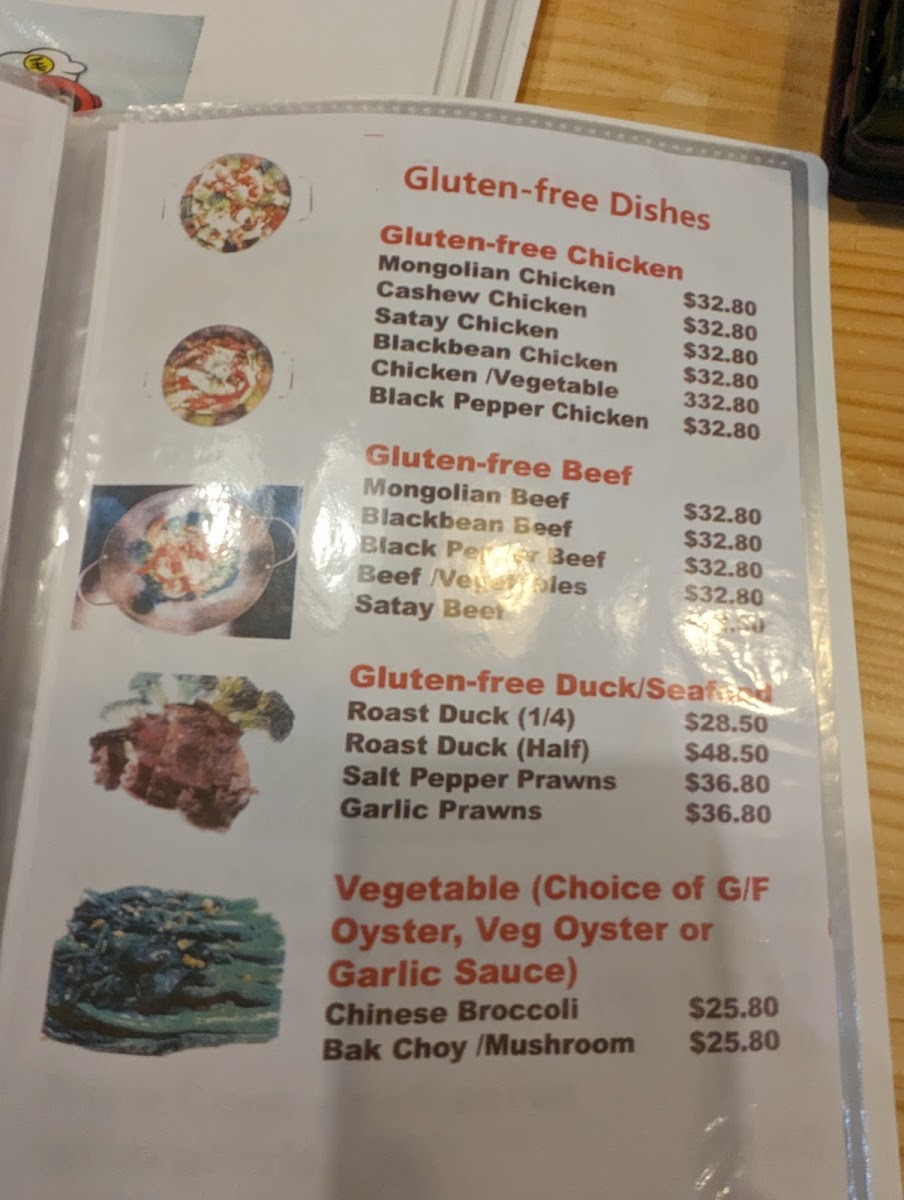 RoboMao (Mao Please) gluten-free menu