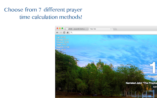 Choose from different prayer time calculation methods! 