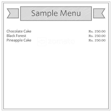 Cake Corner menu 