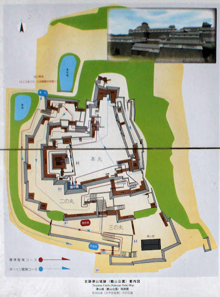 津山城：史跡津山城跡(鶴山公園)案内図